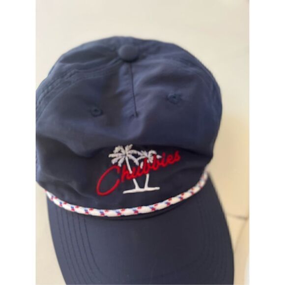 2 Chubbies Adjustable Nylon Rope Hat Blue and White Unisex Baseball Trucker - Picture 3 of 8